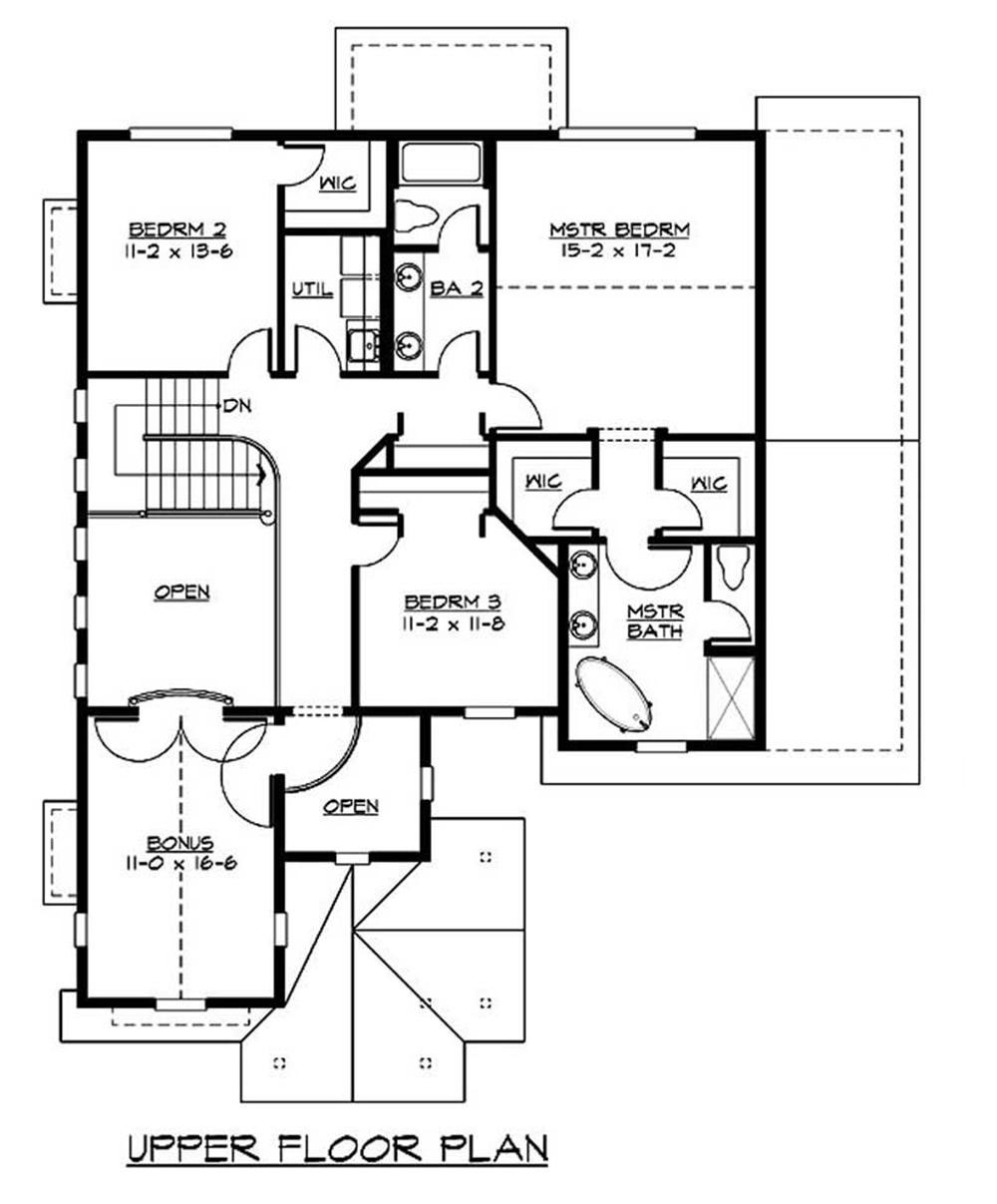 Craftsman Bungalow Home with 3 Bedrms, 2805 Sq Ft Plan